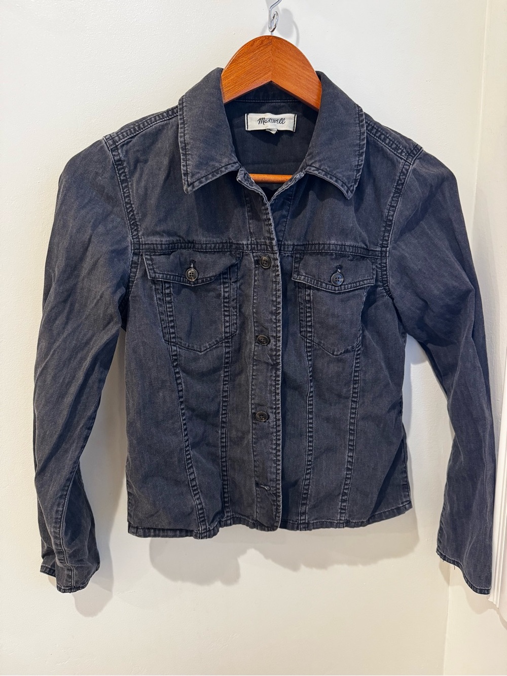 Madewell Black Washed Denim Jacket